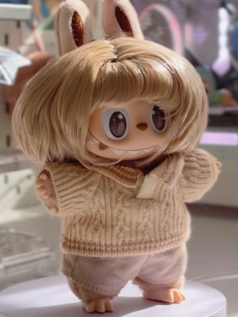 Pop Mart The Monsters Hair Salon Series Labubu Plush Pendant ‘Warm Oat’